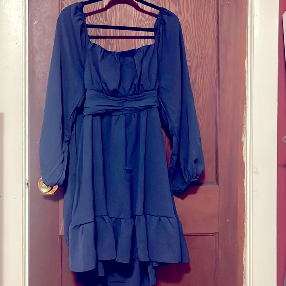 Elegant Navy Blue Dress - Picture 2 of 4